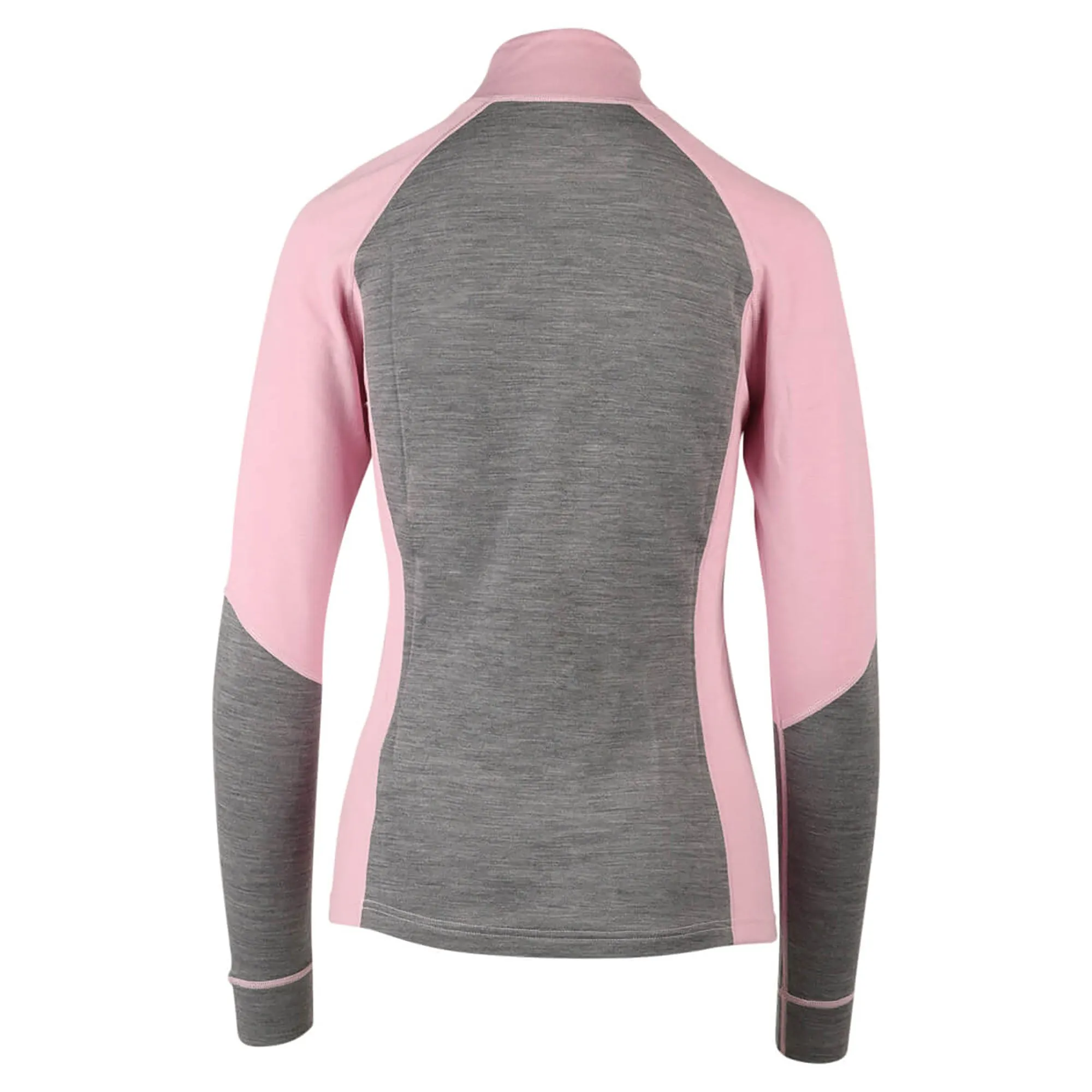 509  Womens Dusty Rose Gray FZN Merino 1 4 Zip Shirt Merino Wool Blend Comfort