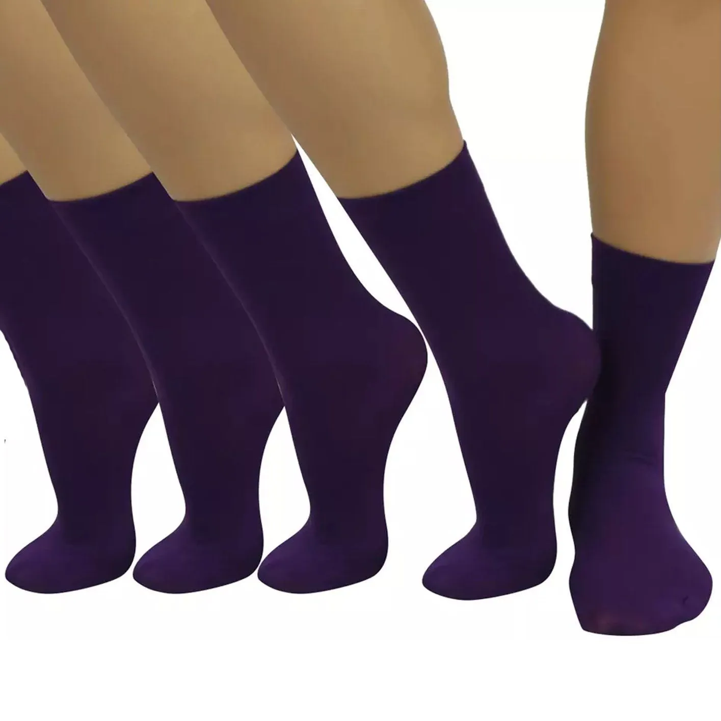 6-Pair: Ankle High Opaque Nylon Trouser Socks