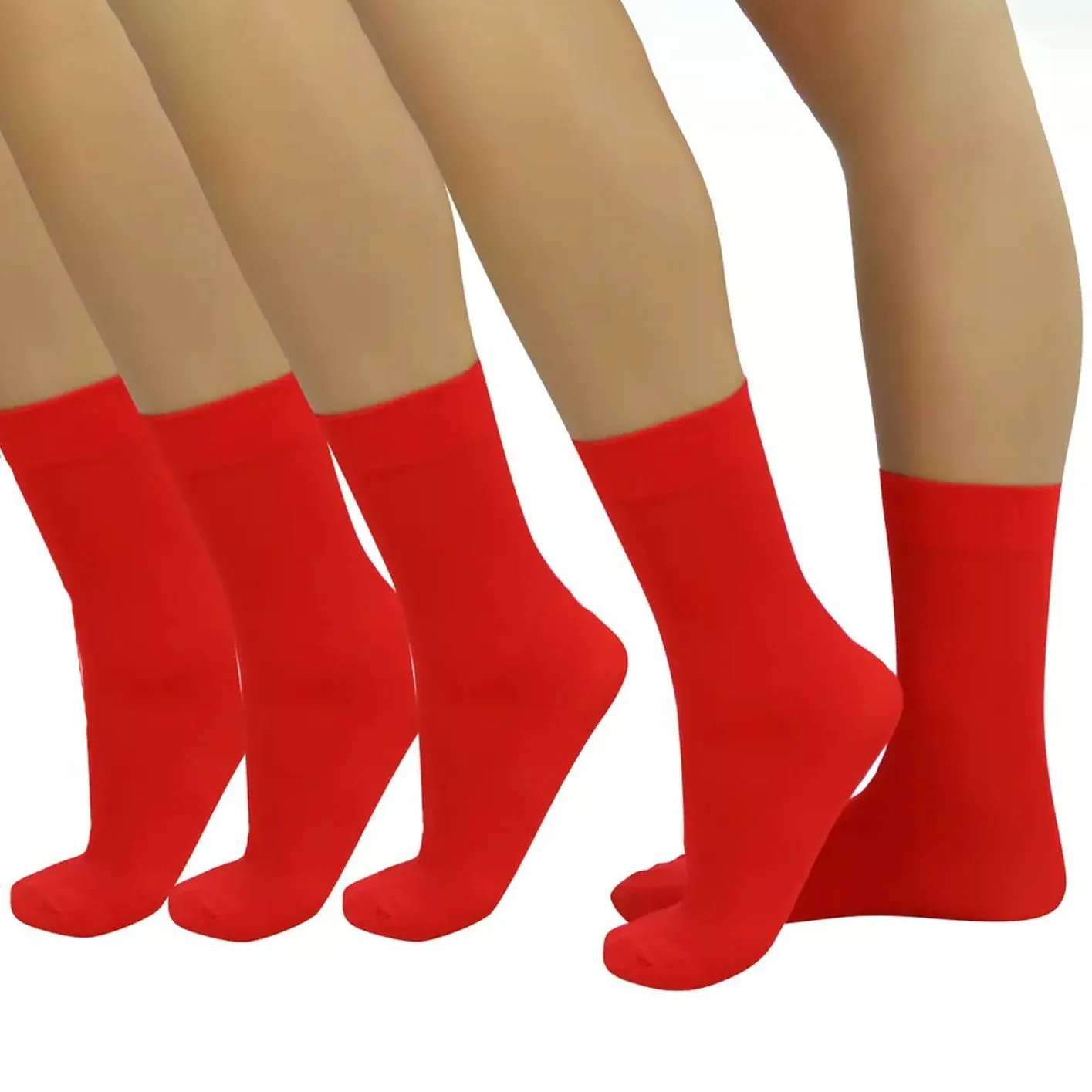 6-Pair: Ankle High Opaque Nylon Trouser Socks