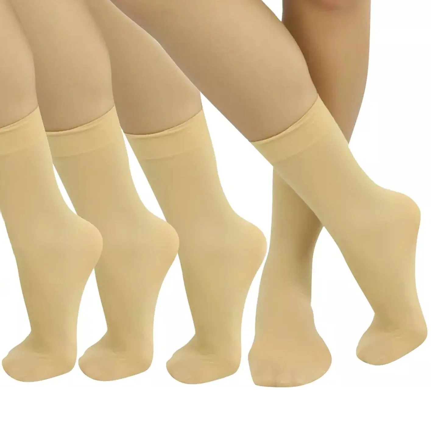 6-Pair: Ankle High Opaque Nylon Trouser Socks