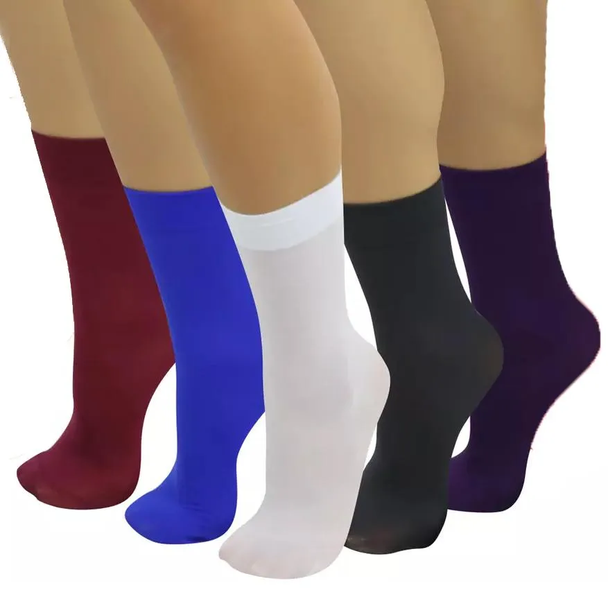 6-Pair: Ankle High Opaque Nylon Trouser Socks