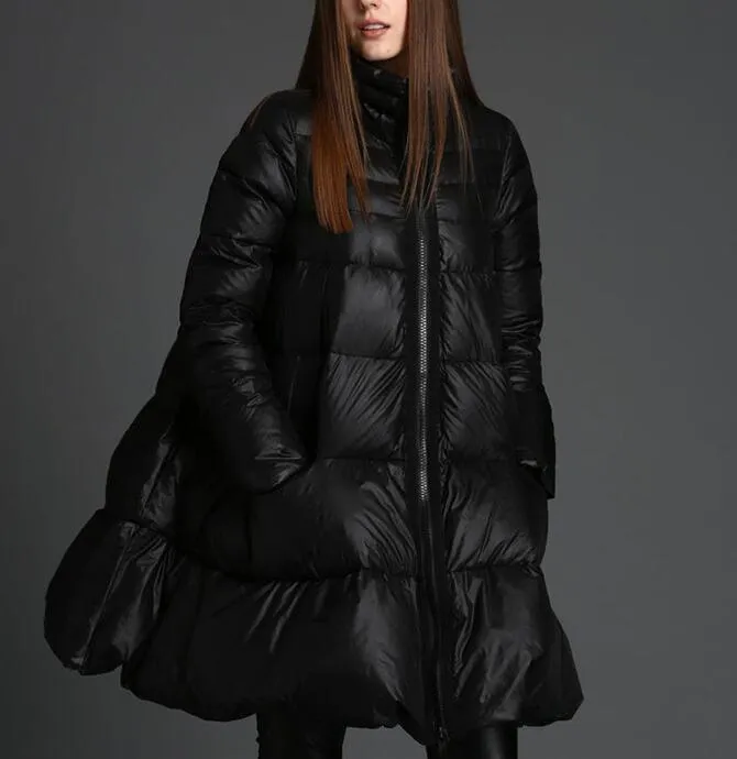 A-Line Women Winter Puffer Coat,Warm Thick 90% Duck Down Coat /1002