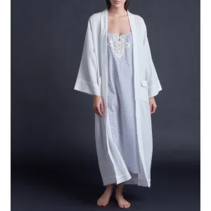 Asteria Kimono Robe in Swiss Cotton Fantasie Pique with Lace