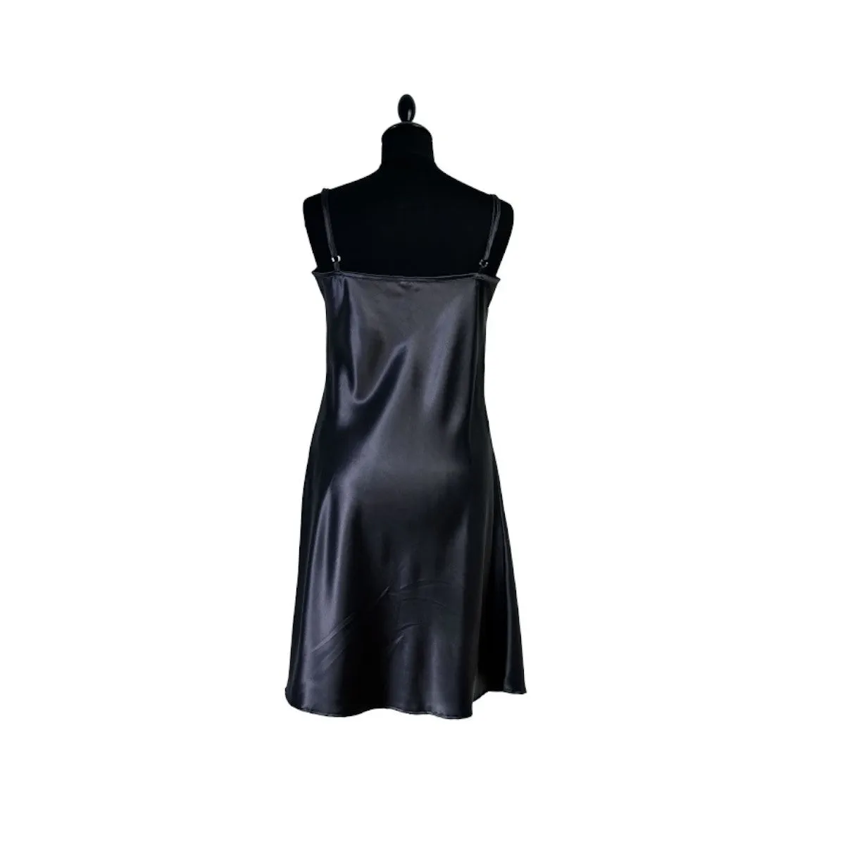 Black Pure Mulberry Silk Nightdress