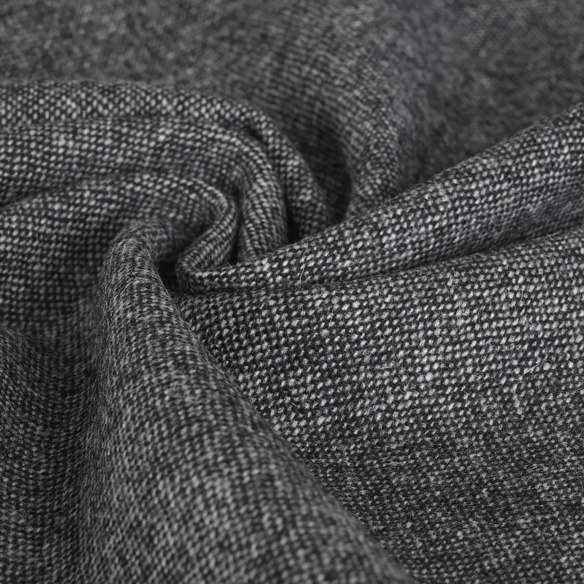 Black Tweed Woollen Fabric 97571