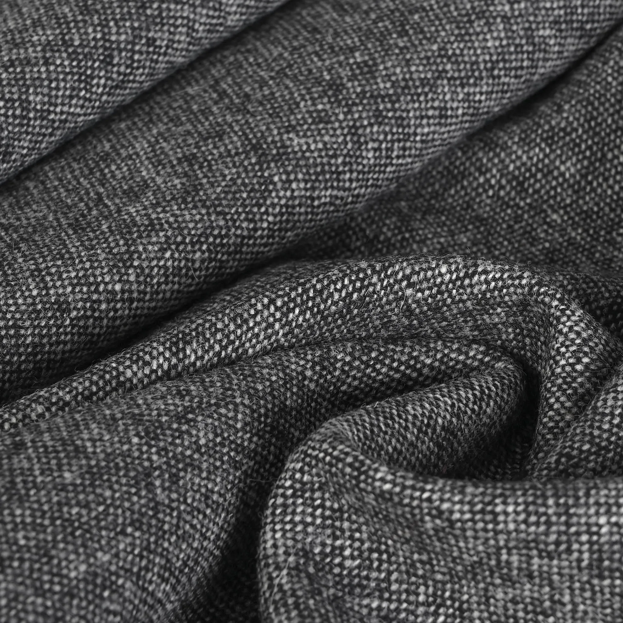 Black Tweed Woollen Fabric 97571