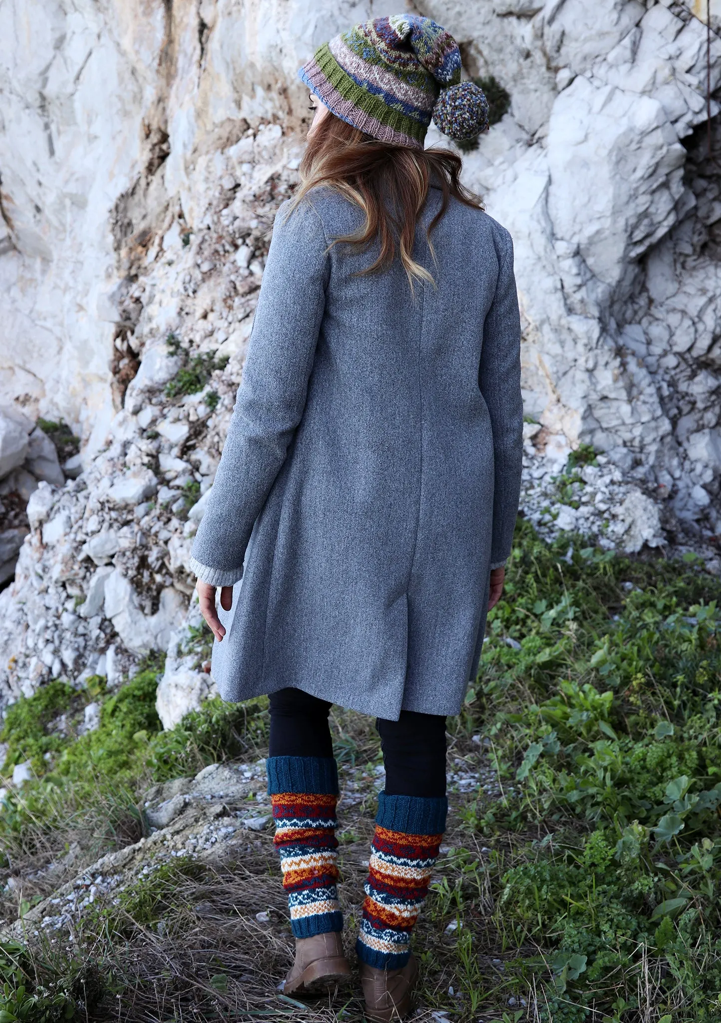 Bluish Woolen Knitted Legwarmers