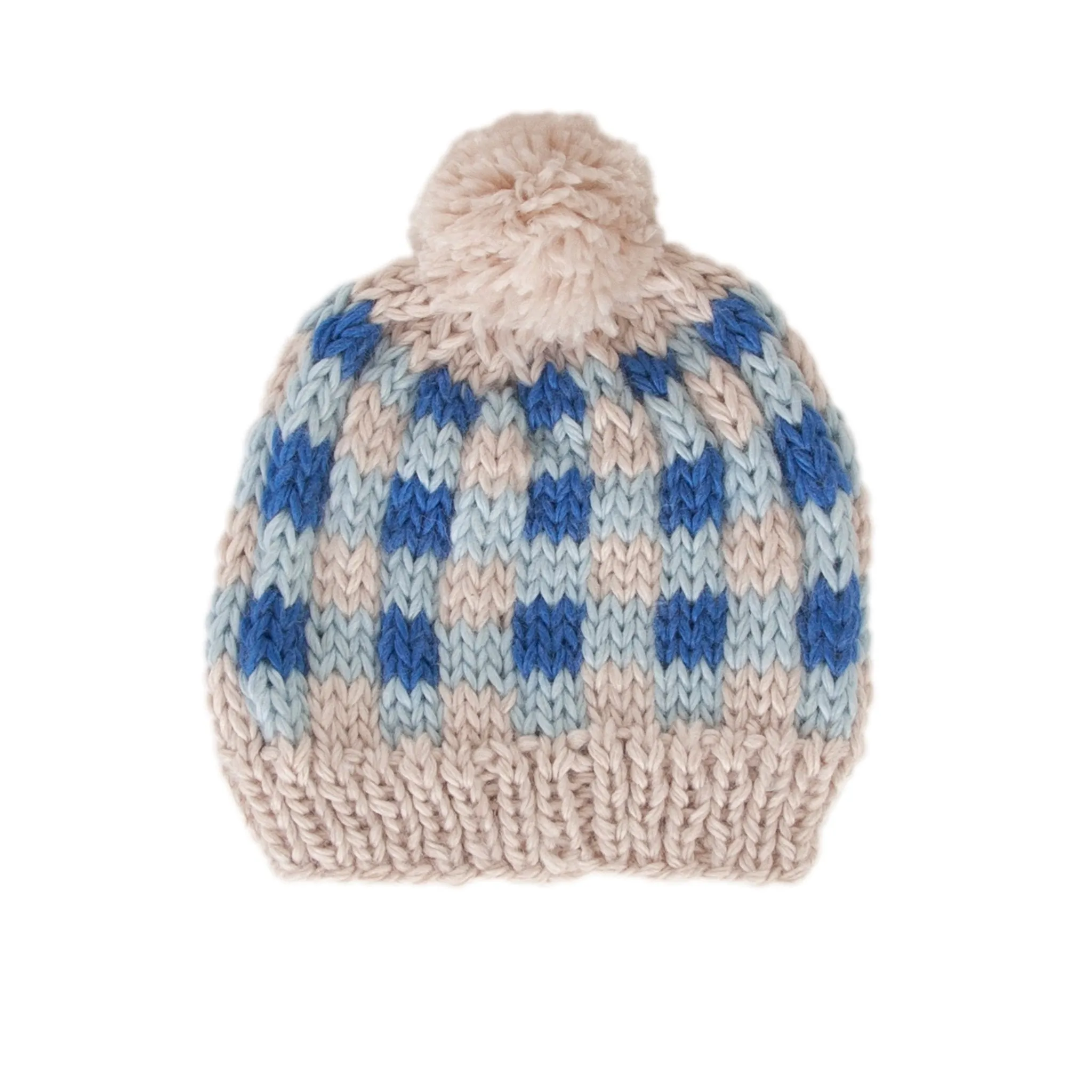 Checks Beanie Blue