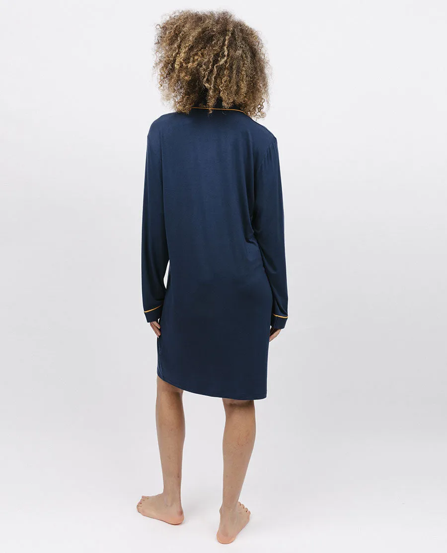 Cosmo Navy Revere Jersey Nightshirt