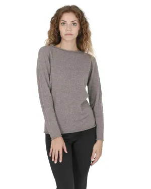 Crown of Edinburgh Cashmere Women's Cashmere Boatneck Sweater in Taupe - XL