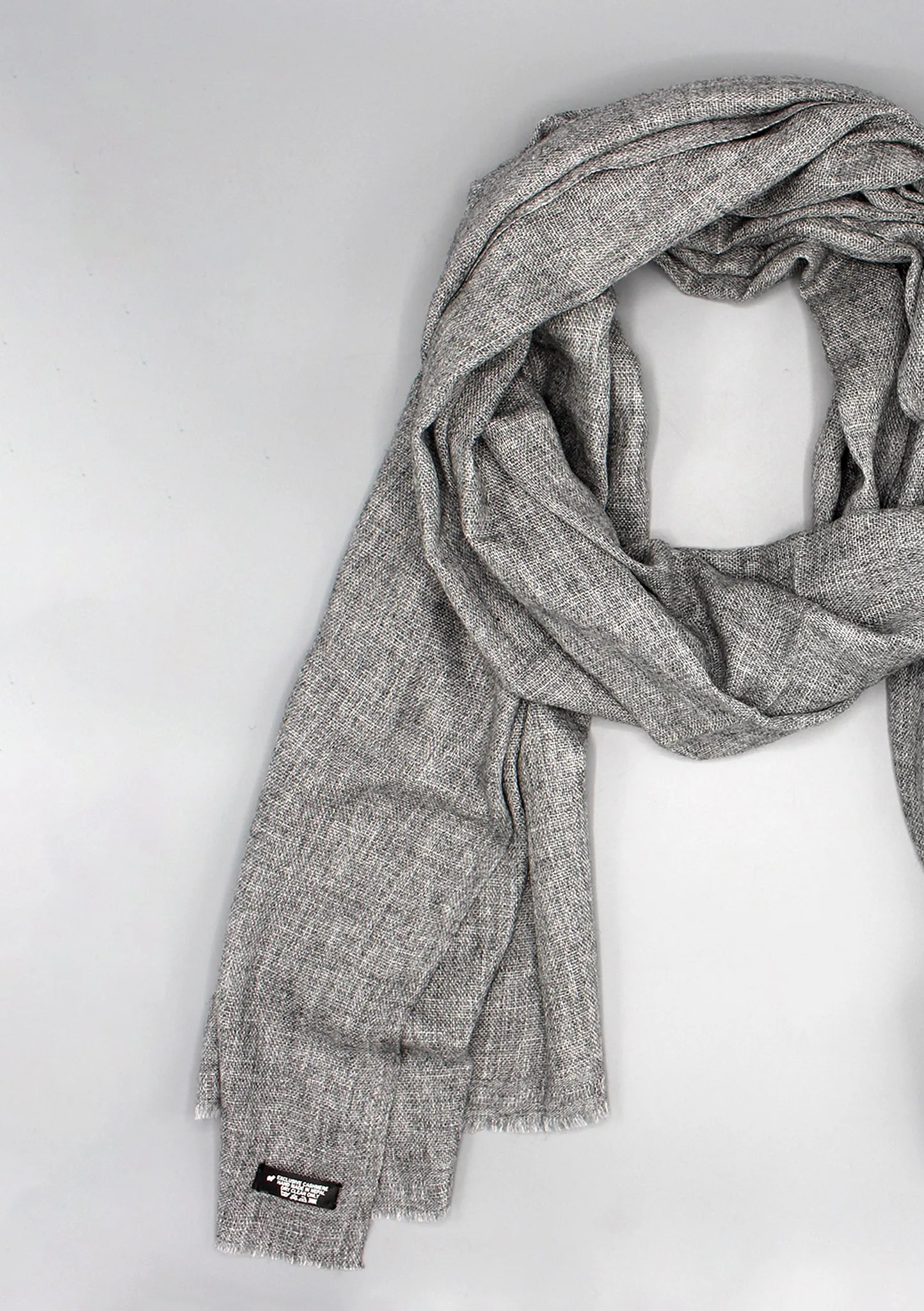 Dark Grey Soft Wool Cashmere Shawl