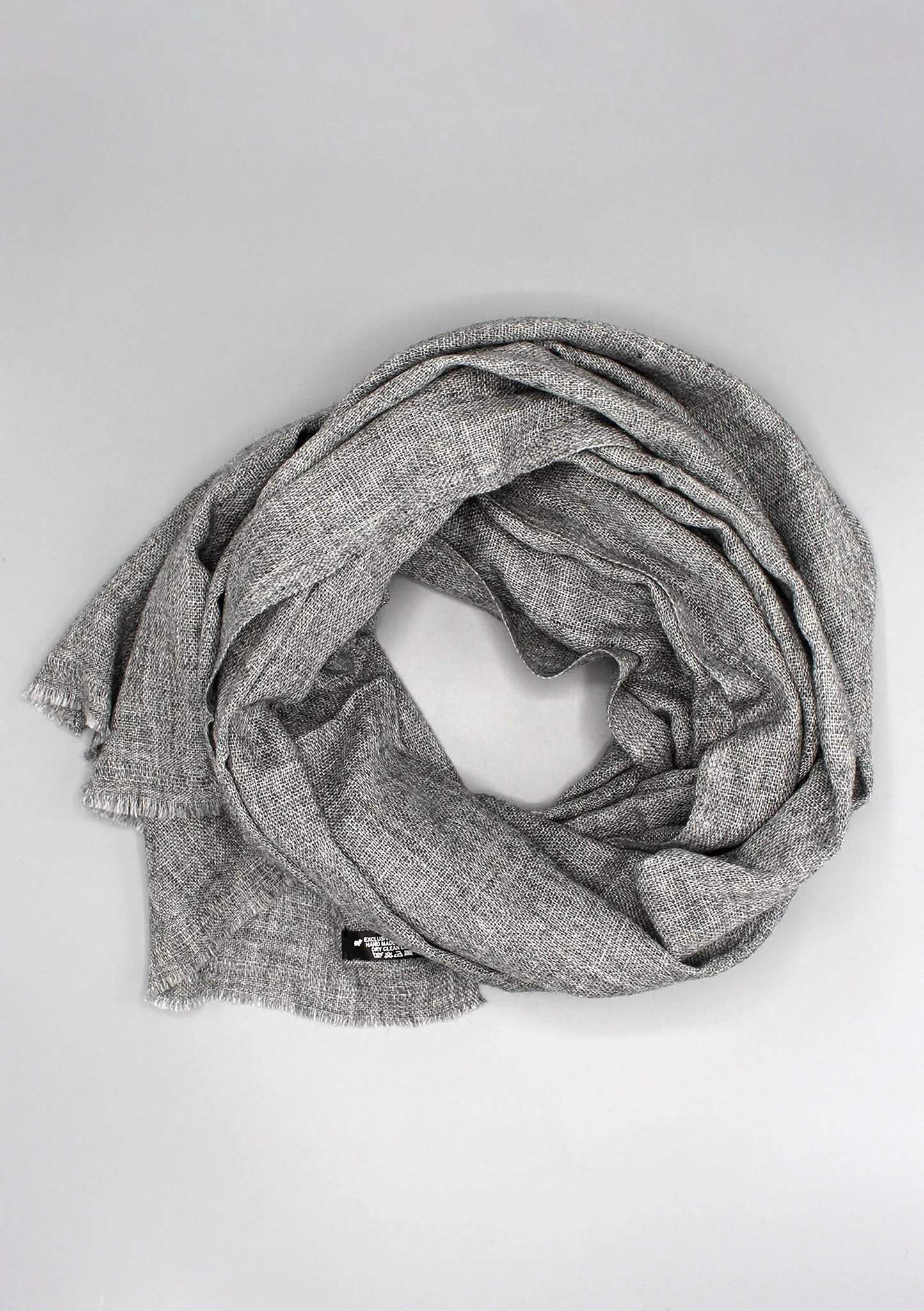 Dark Grey Soft Wool Cashmere Shawl