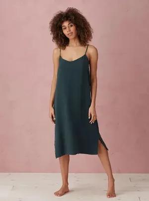 Darkest Spruce Alice 100% Linen Cami Nightie