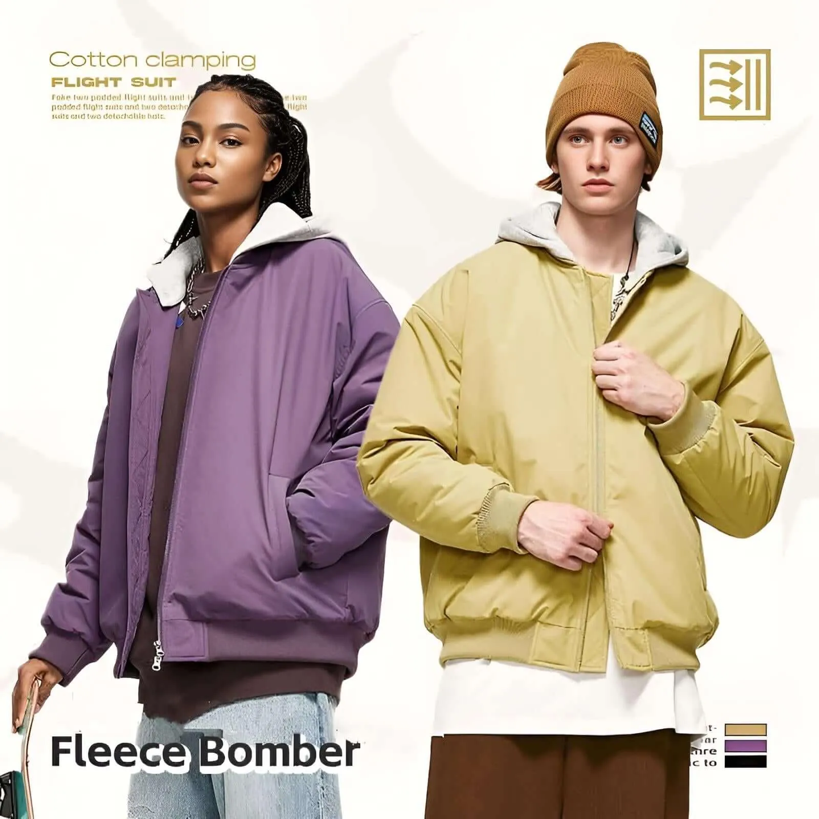 Detachable Hooded Bomber Coats For Men and Women