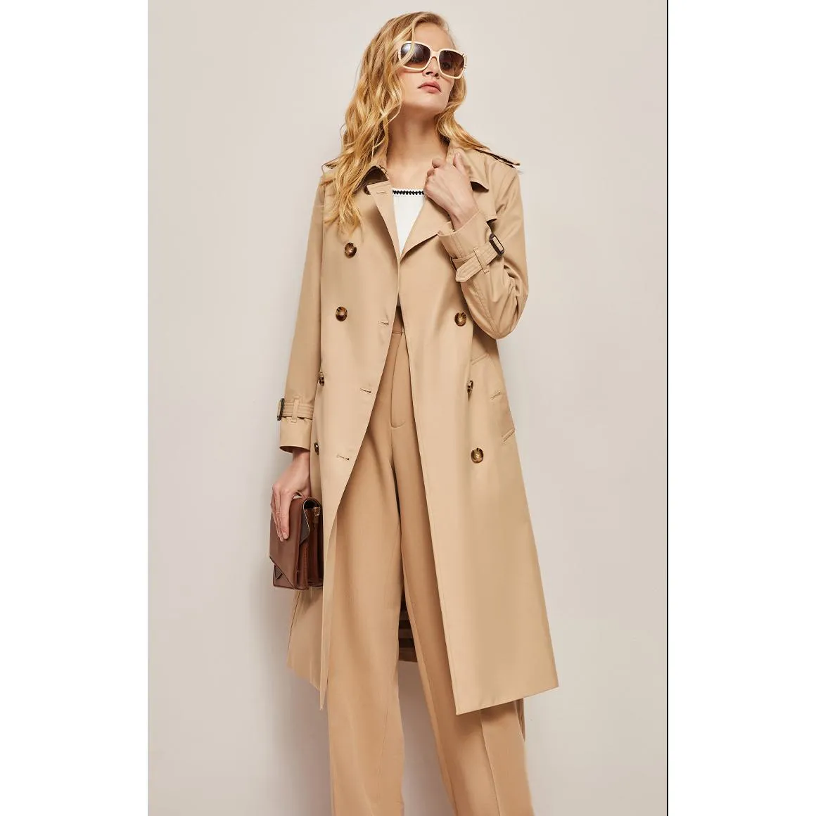 Double Breasted Cotton Trench Coat