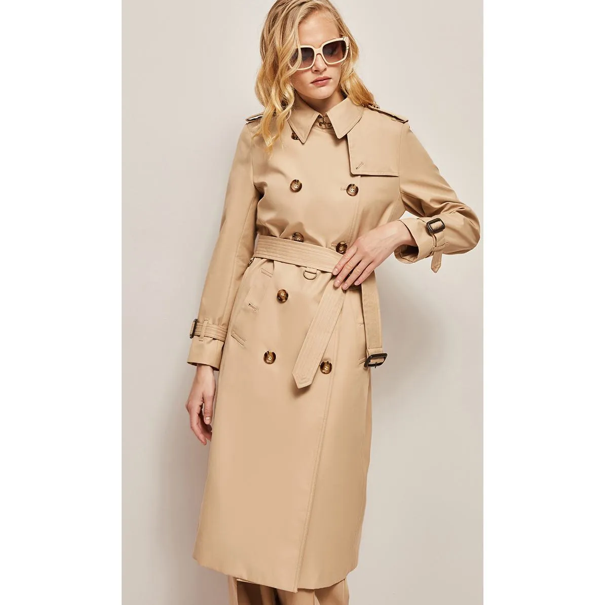 Double Breasted Cotton Trench Coat