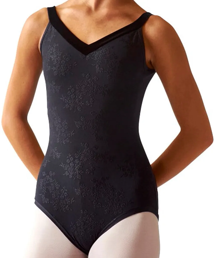 Embossed Velvet Strap Leotard