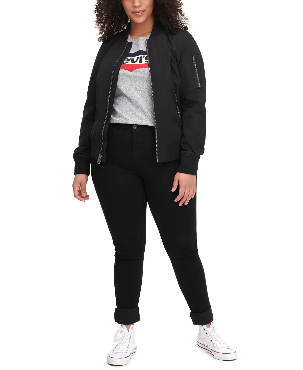 Fashionable bomber jacket Melanie large sizes Levi's, black