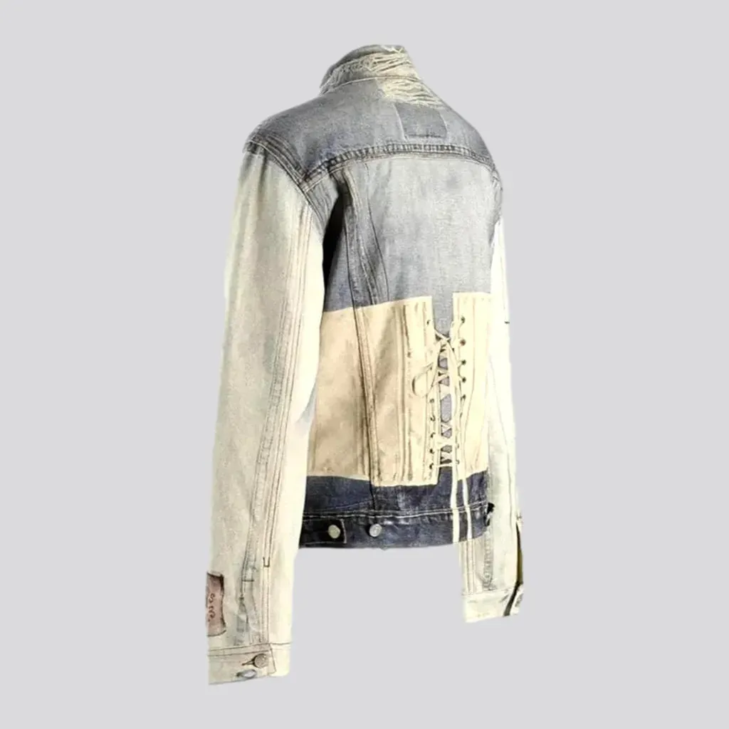 Fashionable oversized painted women's jean jacket