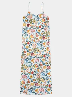 Florals on White Women's Slip Organic Cotton Nightdress