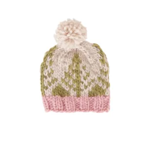 Forest Beanie Green and Pink