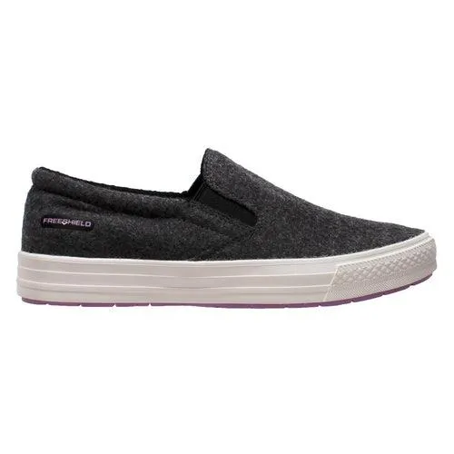 FreeShield Womens Real Wool Casual Slip On Charcoal Shoe