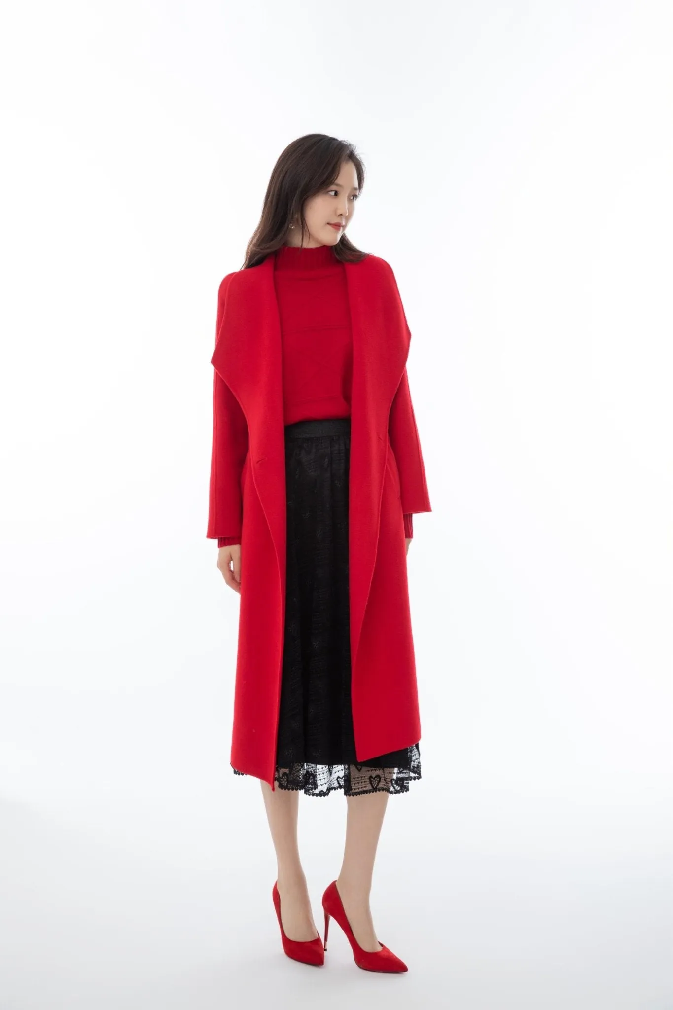 Garnet Wool Oversized Long Overcoats