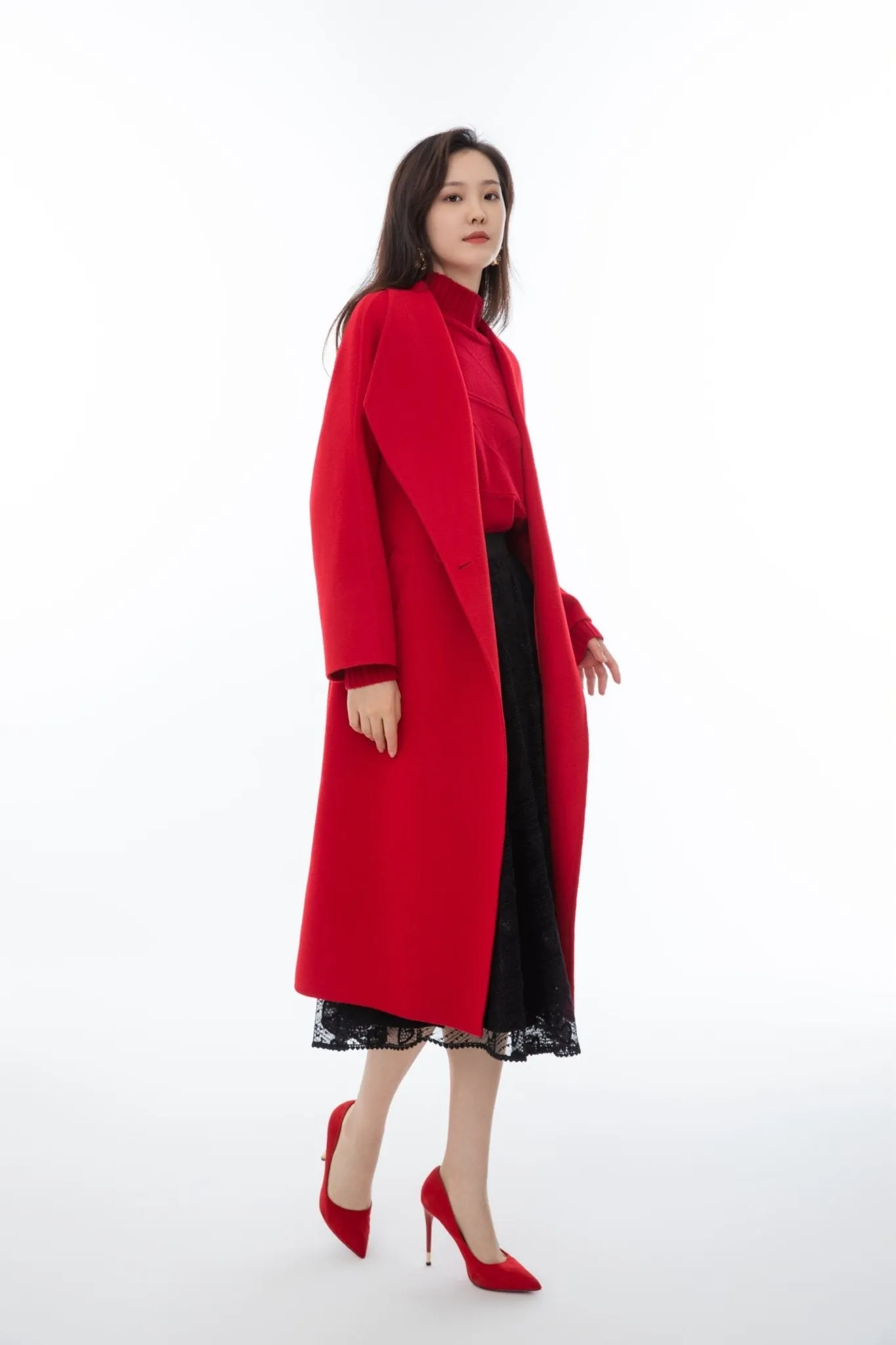 Garnet Wool Oversized Long Overcoats