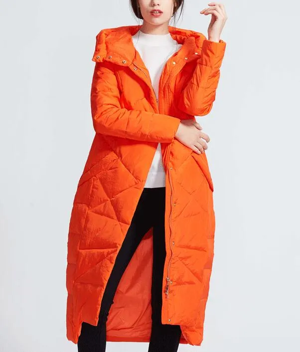 Hooded Women Winter Thick 90% Duck Down Puffer Coat Warm Down Coat Any Size 86300