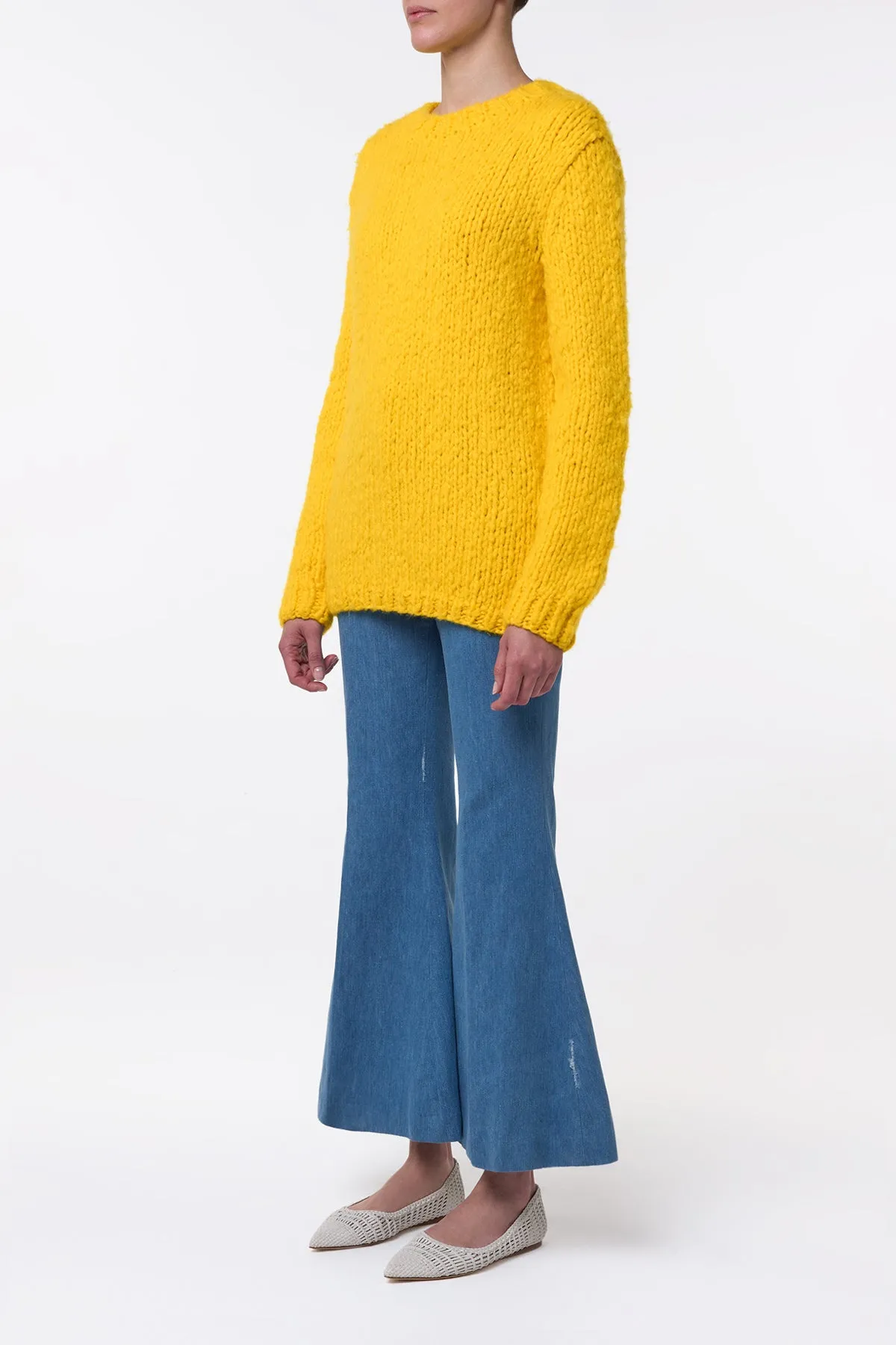 Lawrence Knit Sweater in Cadmium Yellow Welfat Cashmere