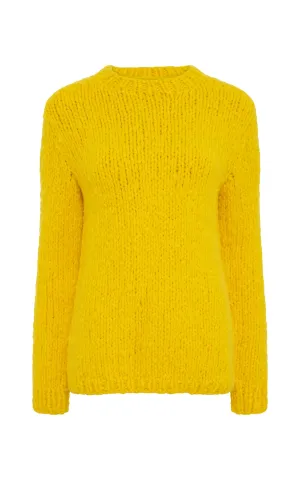 Lawrence Knit Sweater in Cadmium Yellow Welfat Cashmere