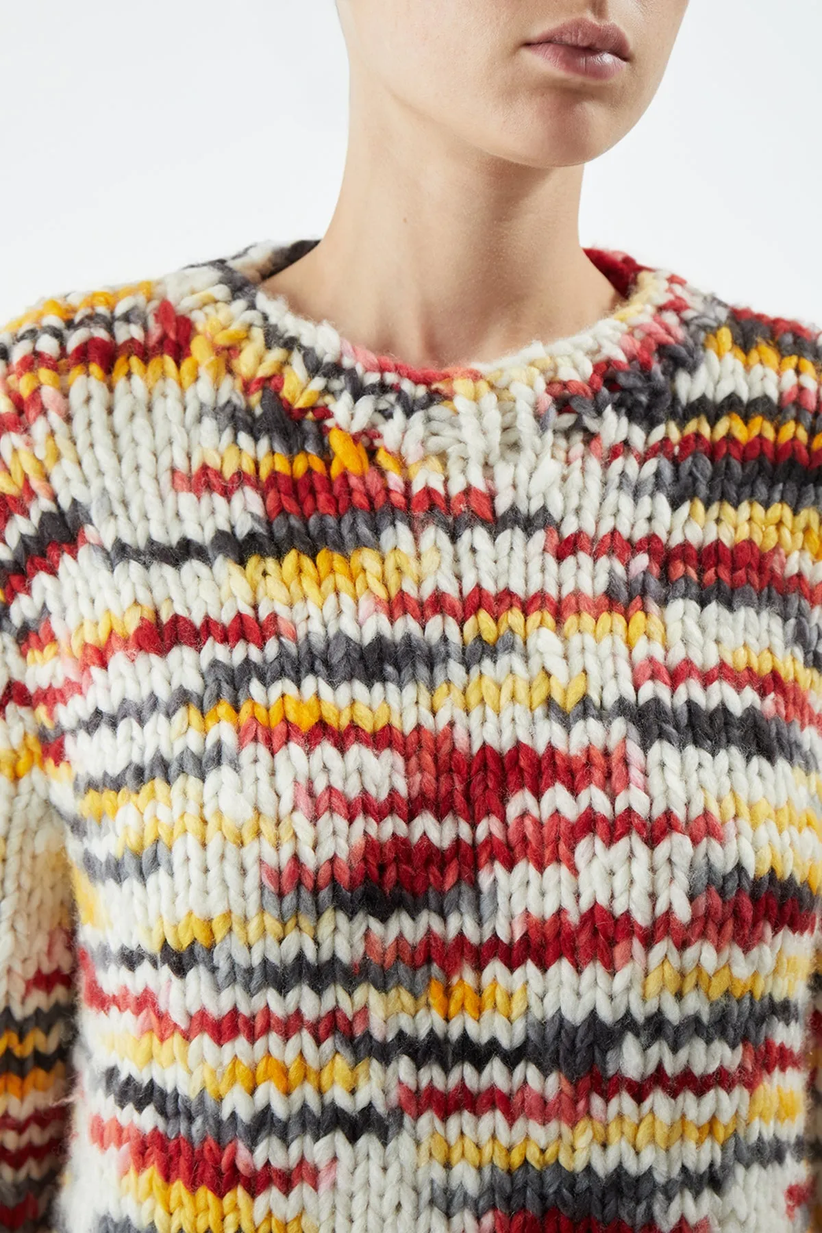 Lawrence Knit Sweater in Space Dye Fire Multi Welfat Cashmere