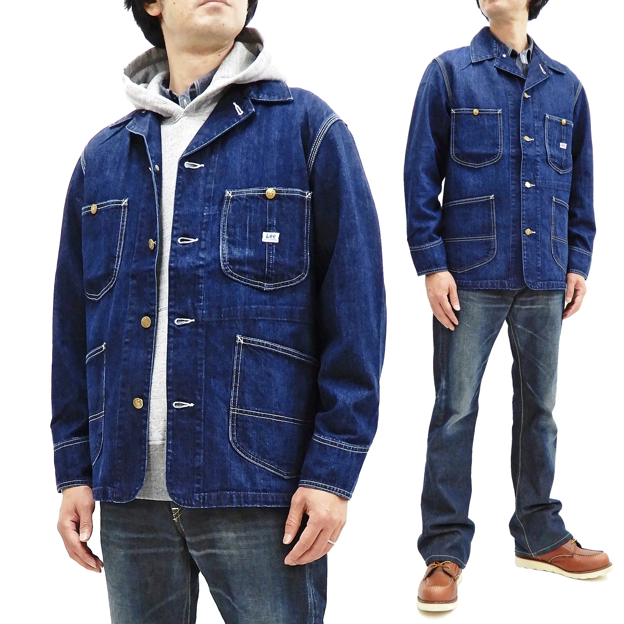 Lee Loco Jacket Men's Denim Chore Coat Unlined Railroad Work Jacket LT0659 LT0659-136 Denim