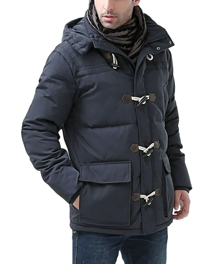 Men's parka with hood and buttons MODERM, blue