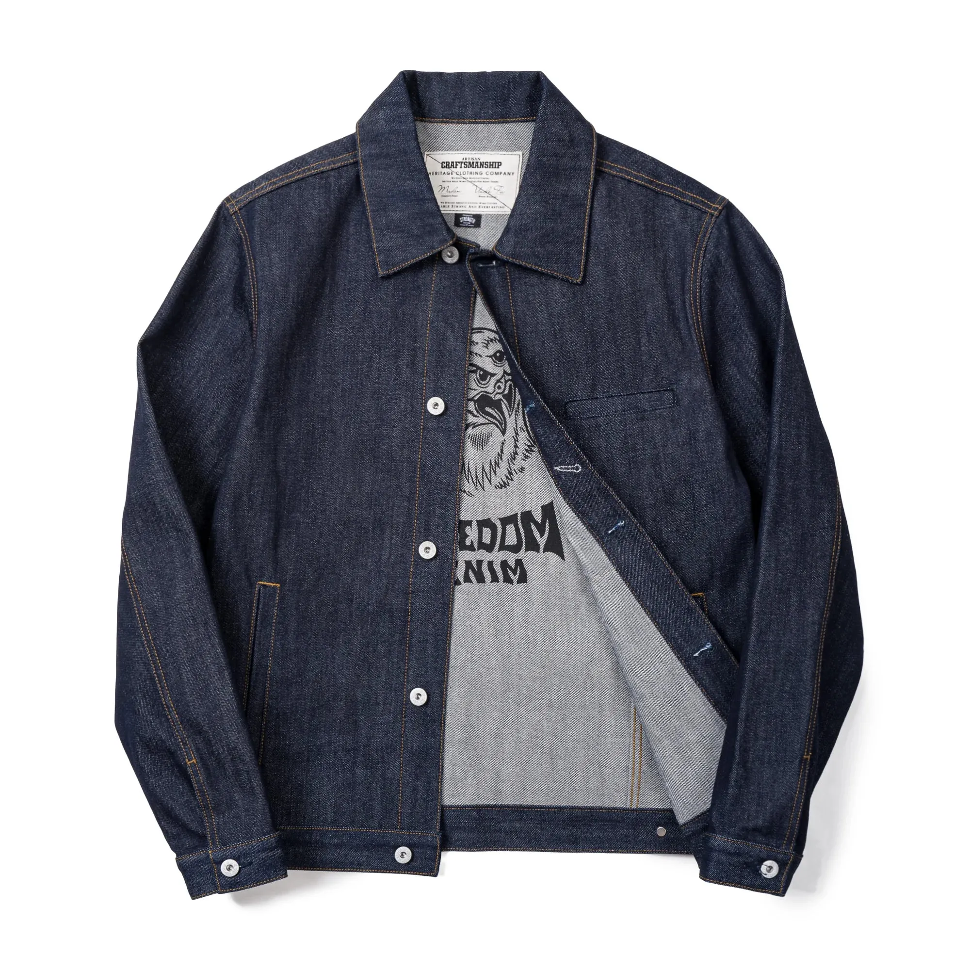 Men's Retro Denim Jacket with Lapel Coat - Original Brand