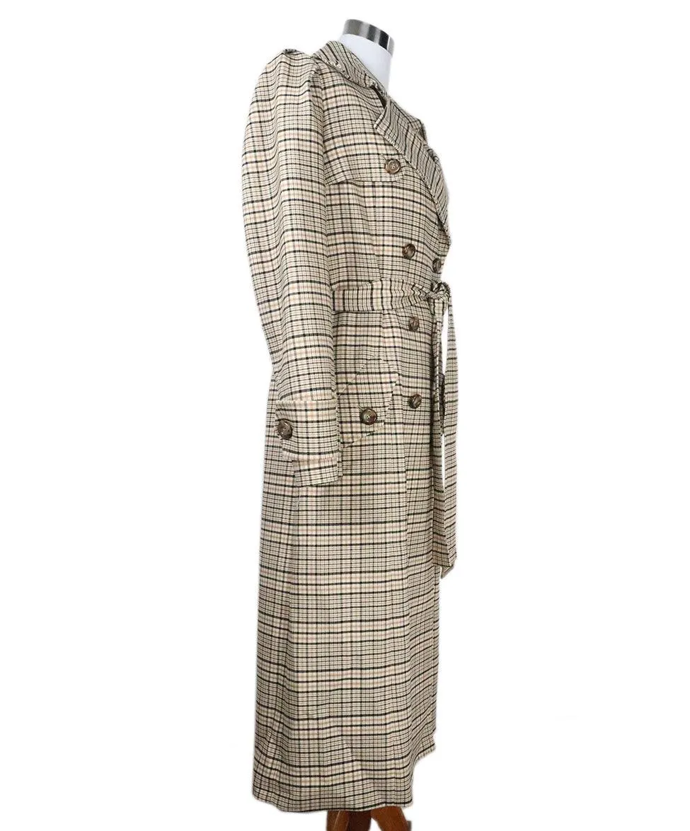 Michael Kors Beige Plaid Trenchcoat sz 10