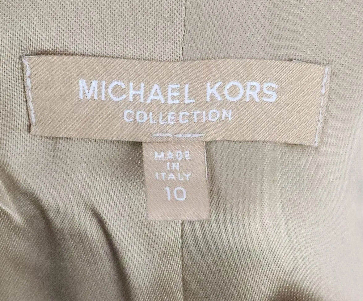 Michael Kors Beige Plaid Trenchcoat sz 10