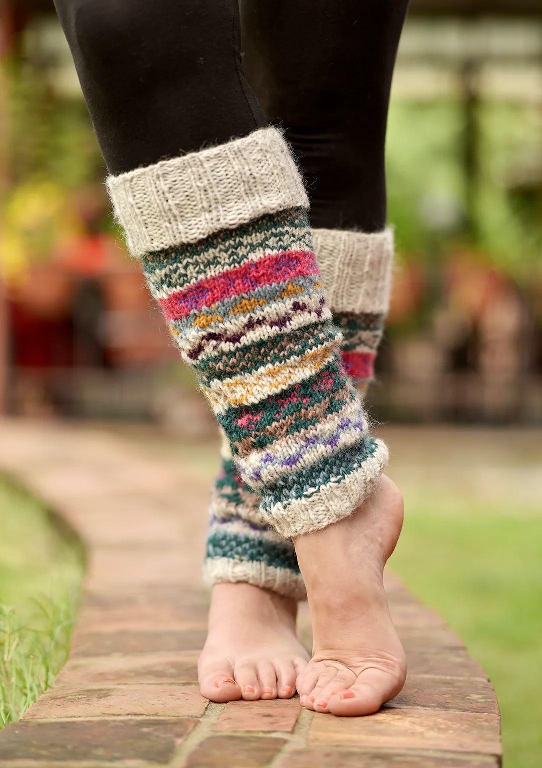 Multicolor Winter Sherpa Legwarmers