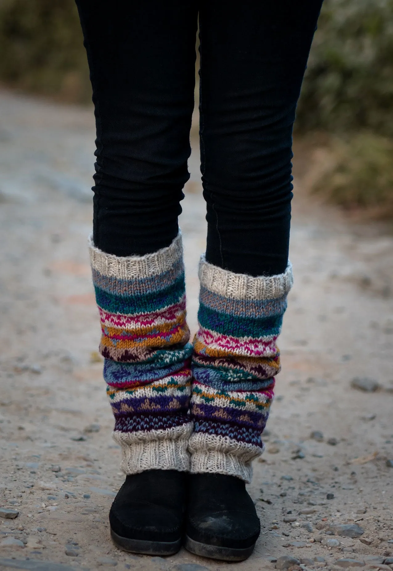 Multicolor Winter Sherpa Legwarmers