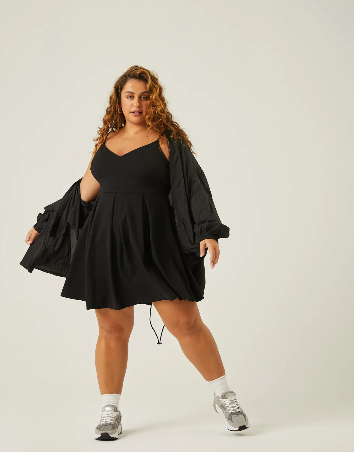 Plus Size A-Line Pleated Dress