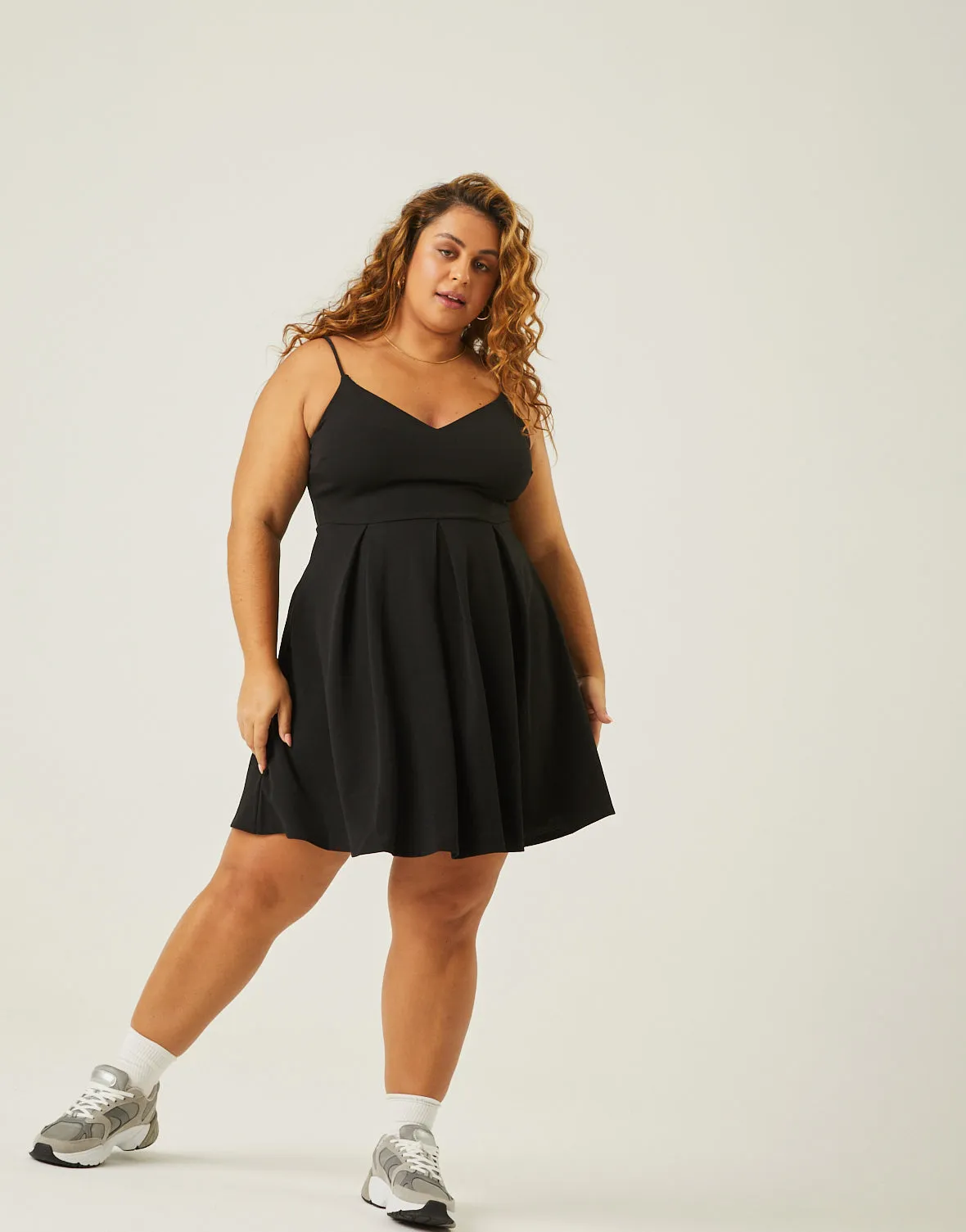 Plus Size A-Line Pleated Dress