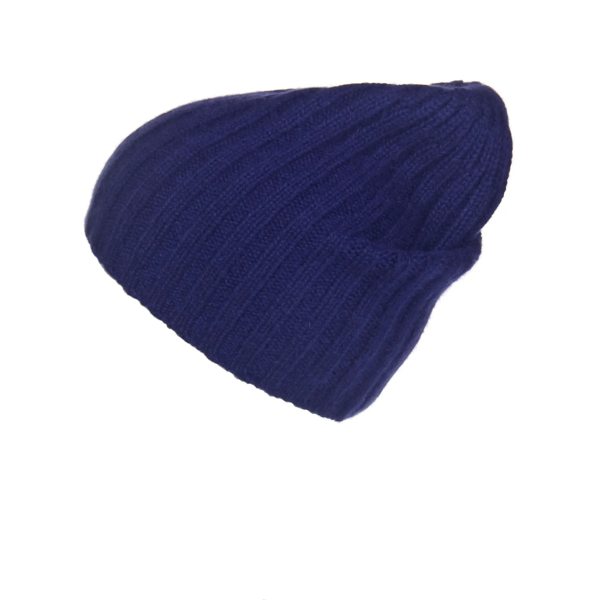 Ribbed Navy Cashmere Hat