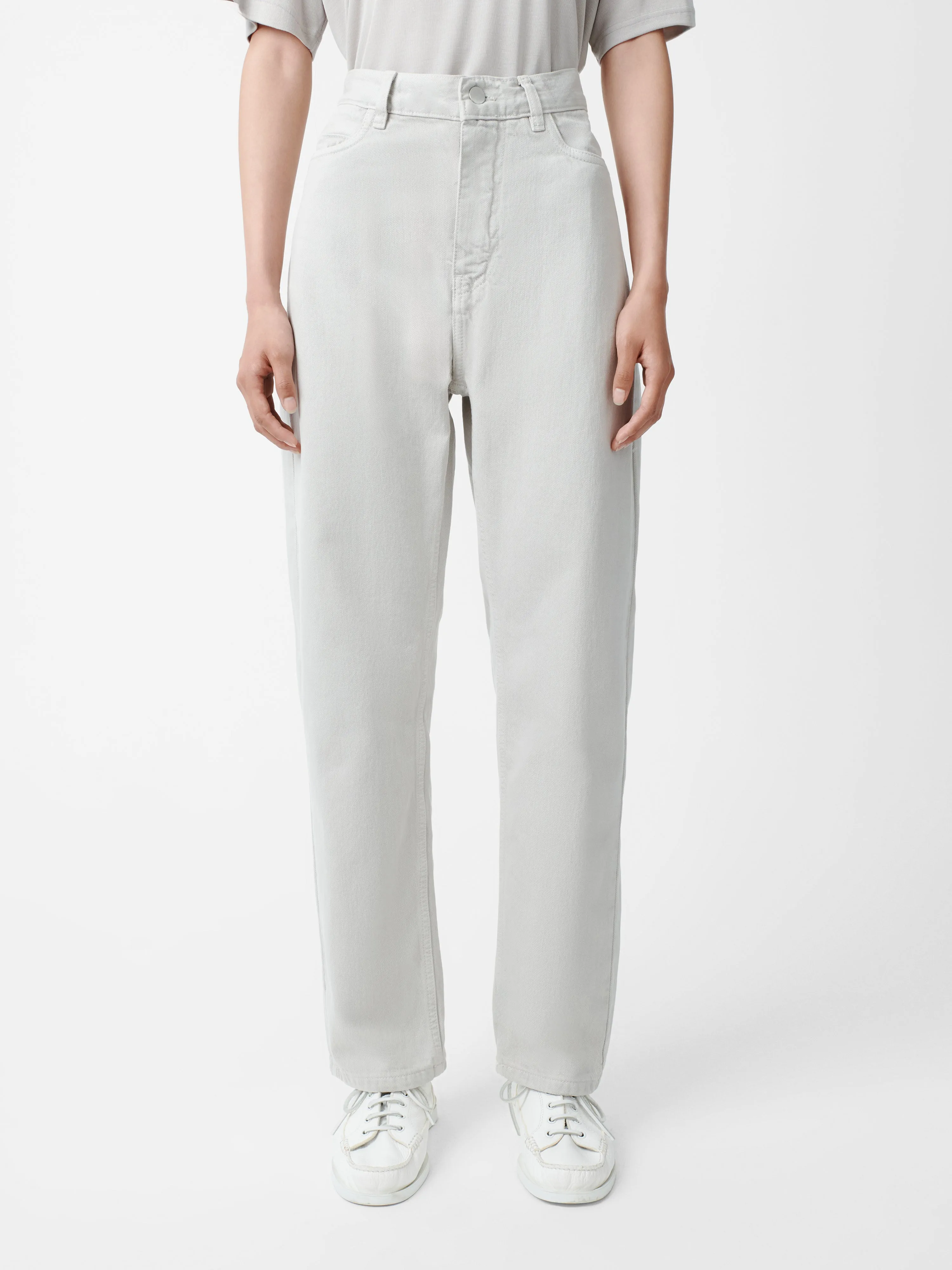 Ruthe Denim Pant in Bone Grey