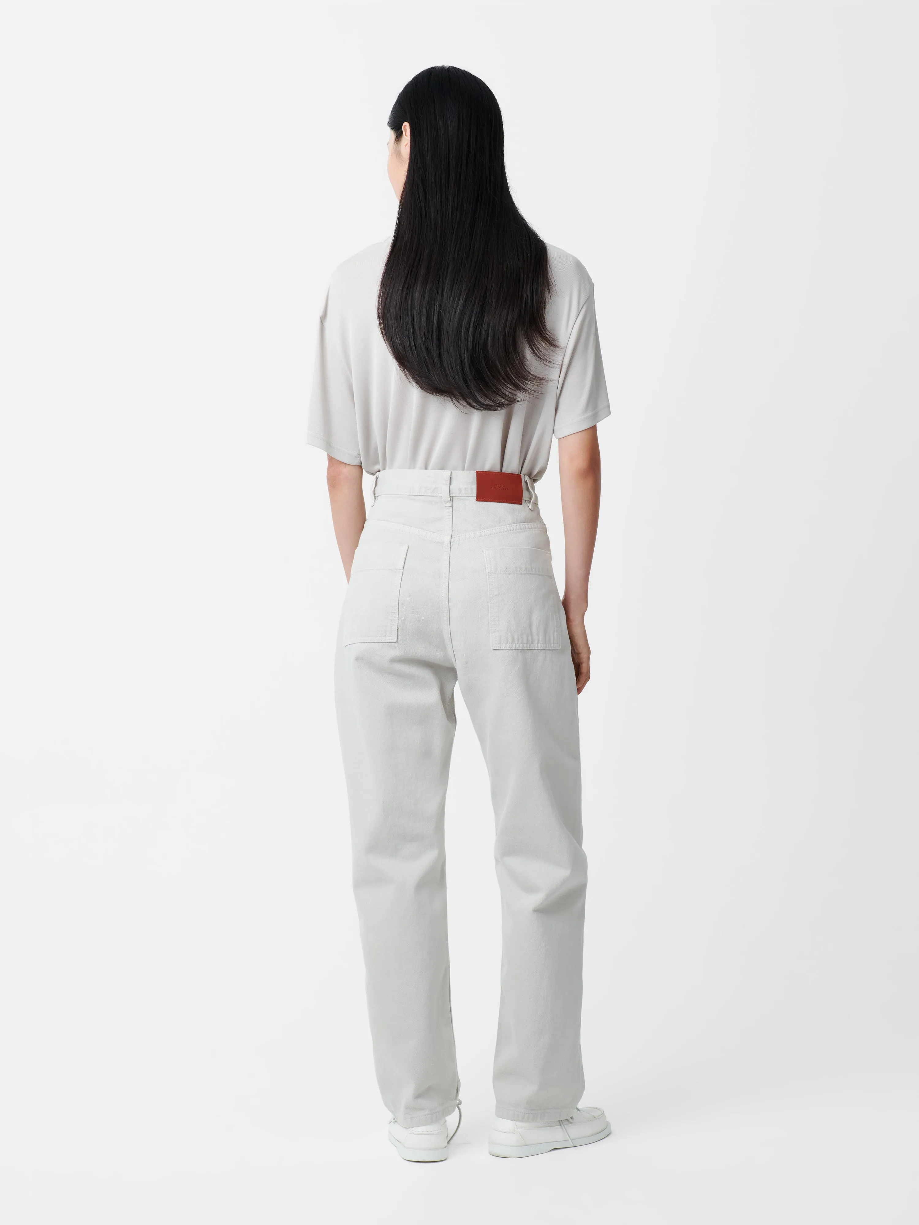 Ruthe Denim Pant in Bone Grey