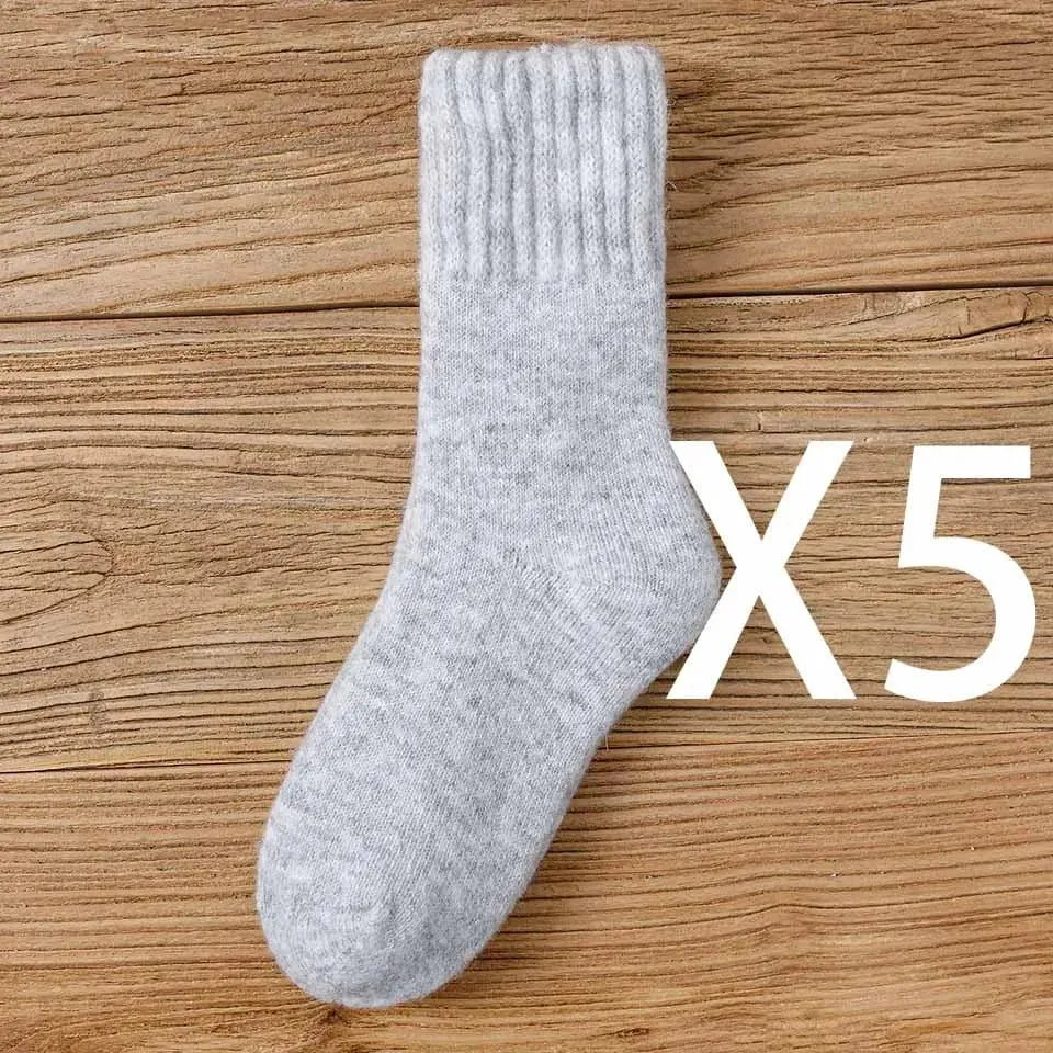 Thick Merino Wool Socks - 100% Premium Winter Insulated - 5 Pair Set