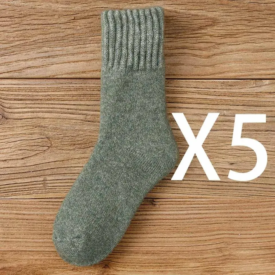 Thick Merino Wool Socks - 100% Premium Winter Insulated - 5 Pair Set