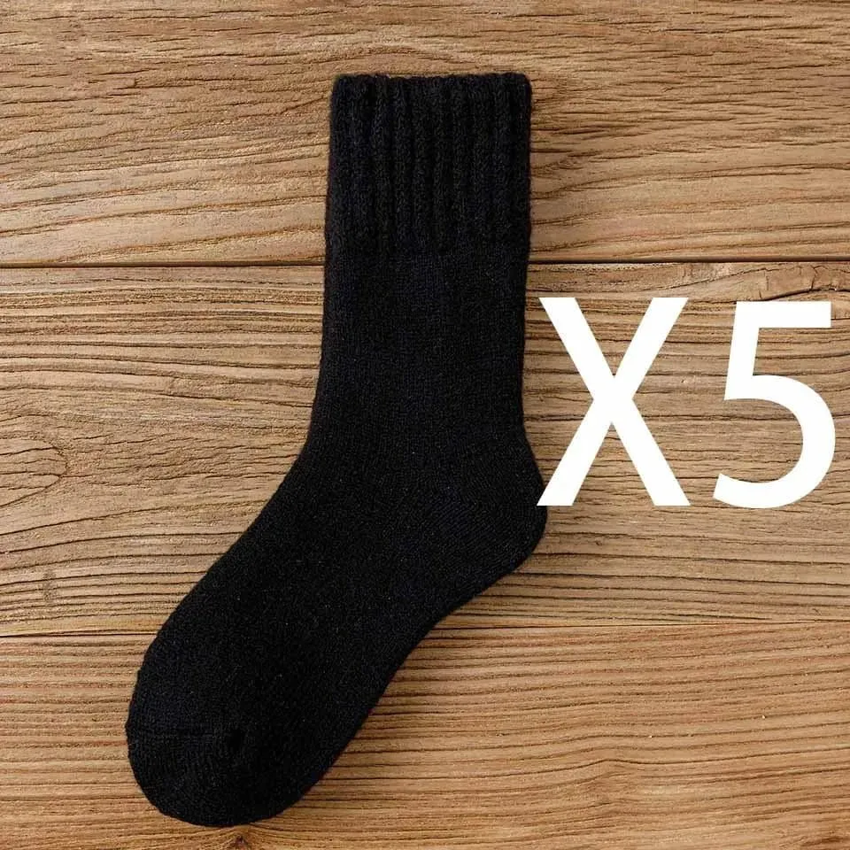 Thick Merino Wool Socks - 100% Premium Winter Insulated - 5 Pair Set