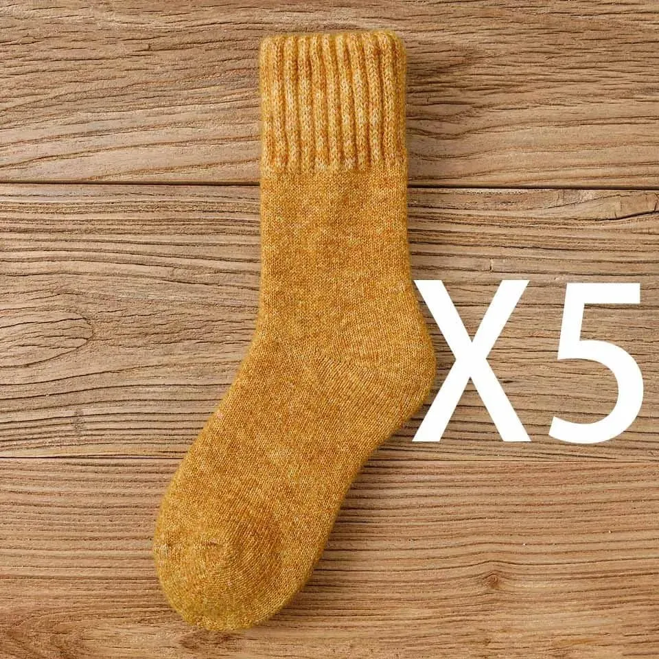 Thick Merino Wool Socks - 100% Premium Winter Insulated - 5 Pair Set