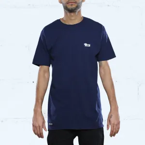 Triple Beam Long Line T-Shirt Navy