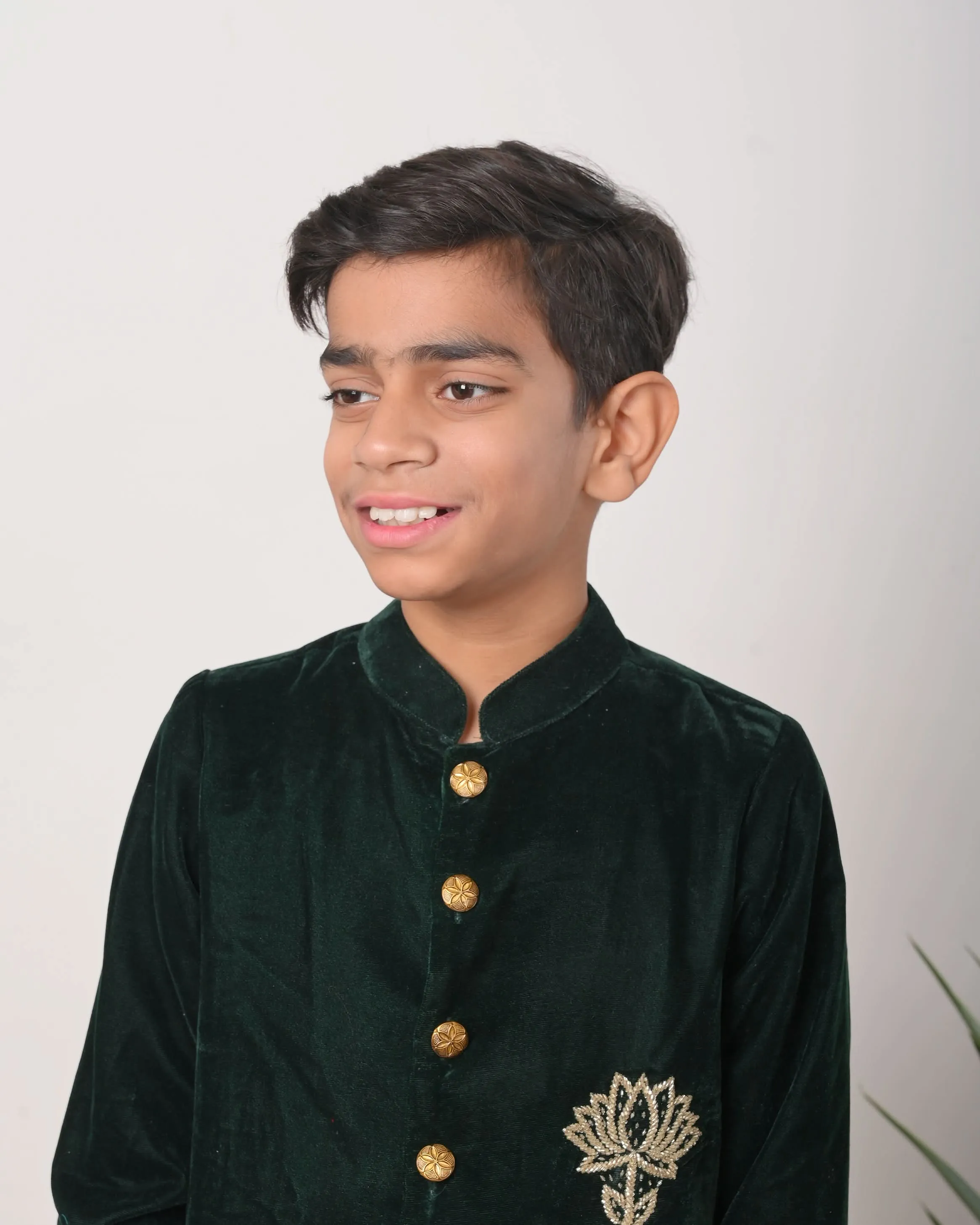 Vantara Bandgala jacket with silk pajamas for Boys  | Shobitam Custom wear Made To Order